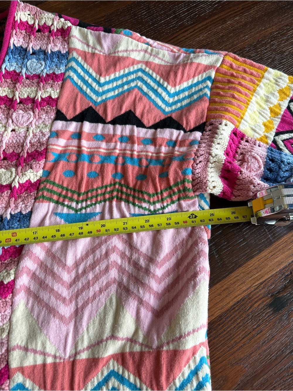 Anthropologie PILCRO Patchwork Cardigan Sweater, Colorful,Fun,Oversized One Size - Picture 12 of 16